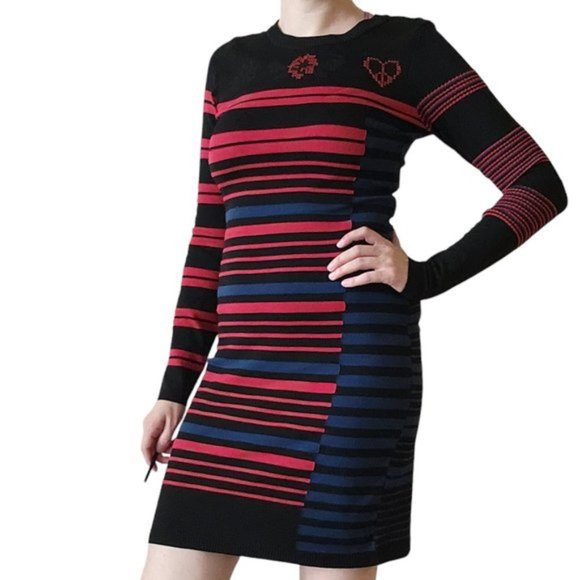 Desigual Dresses & Skirts - Desigual striped long sleeve  dress